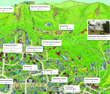 Санаторий «Вилла Арнест» Кисловодск — карта расположения